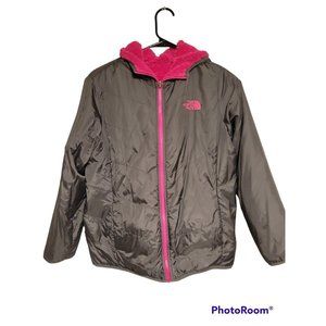 north face puffer- black, reversible to pink. size youth xl (18) great condition